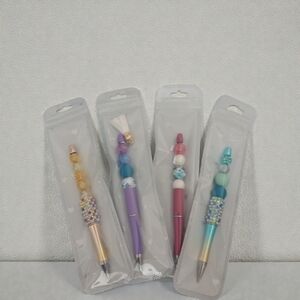 Vibrant Beaded Pen Set Of Four